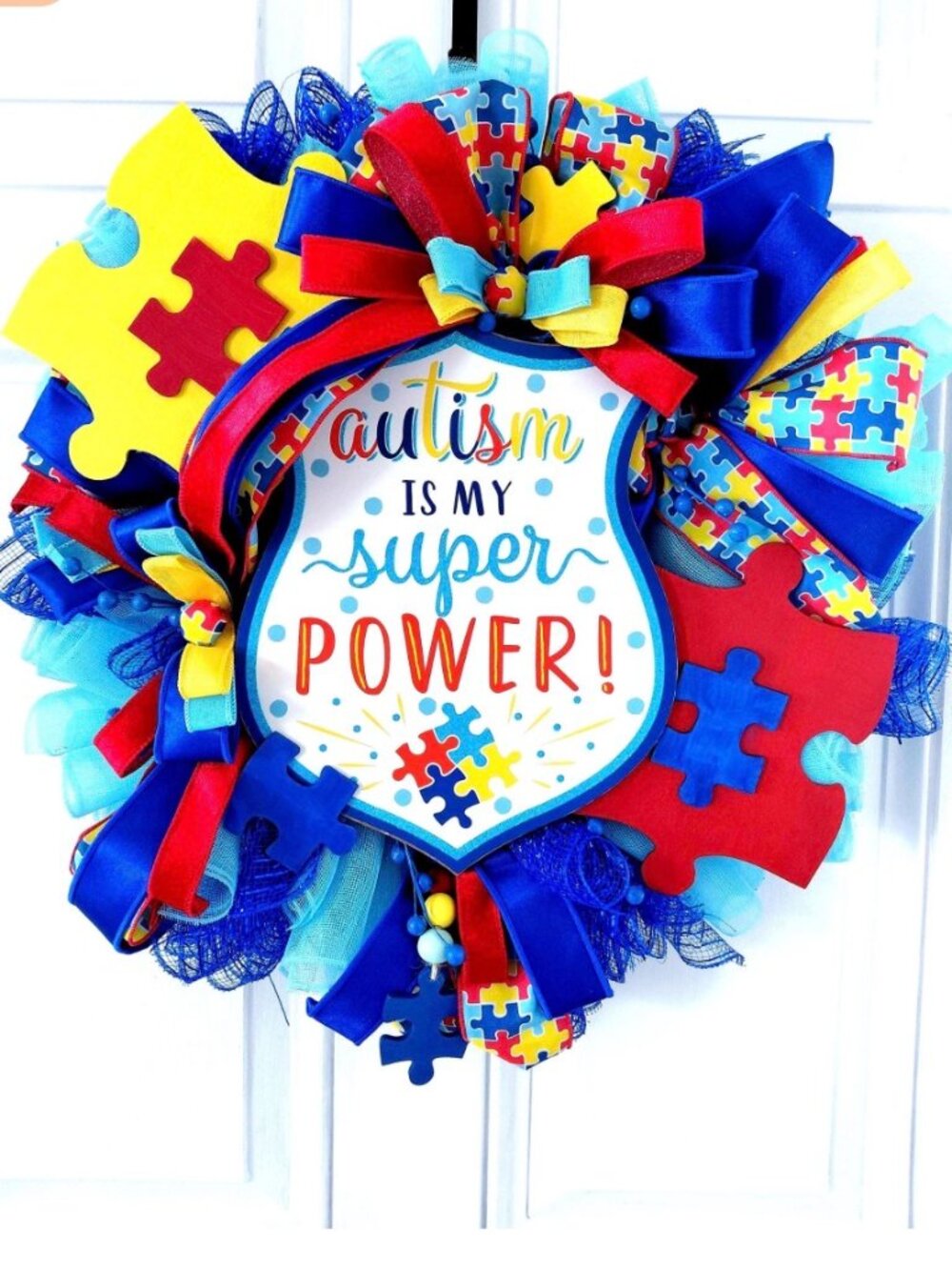 Autism Awareness, Year Round Wreath, Autism Wreath